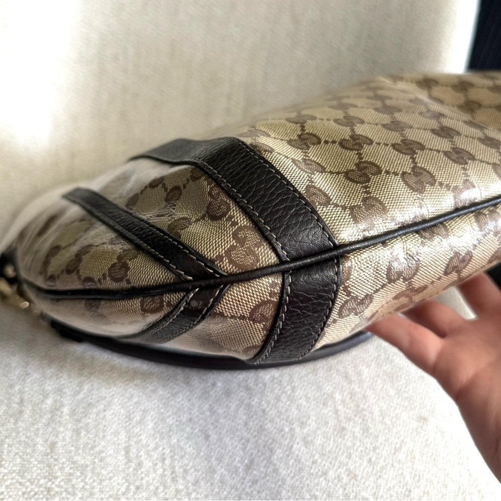 Authentic GUCCI Monogram Medium Abbey tote bag brown monogram supreme canvas - Picture 7 of 16